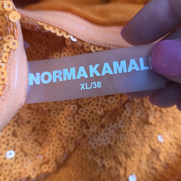 Norma Kamali Vibrant Orange Sequin Full Skirt Taylor Swift Life of a Showgirl - Picture 5 of 9